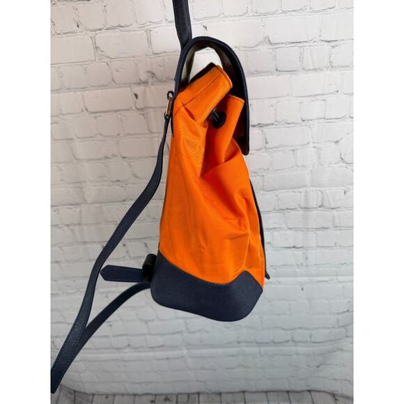 TORY BURCH Dena dark blue orange nylon drawstring flap backpack main image 10